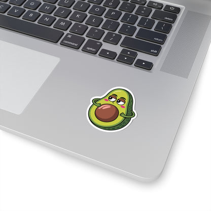 Laptop with a cute avocado sticker on the palm rest area. TEEZOCA