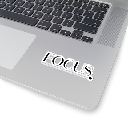 TEEZOCA focus word sticker minimal black background design