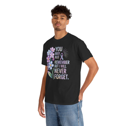 Never Forget Alzheimer Awareness Floral Unisex T-shirt | TEEZOCA 