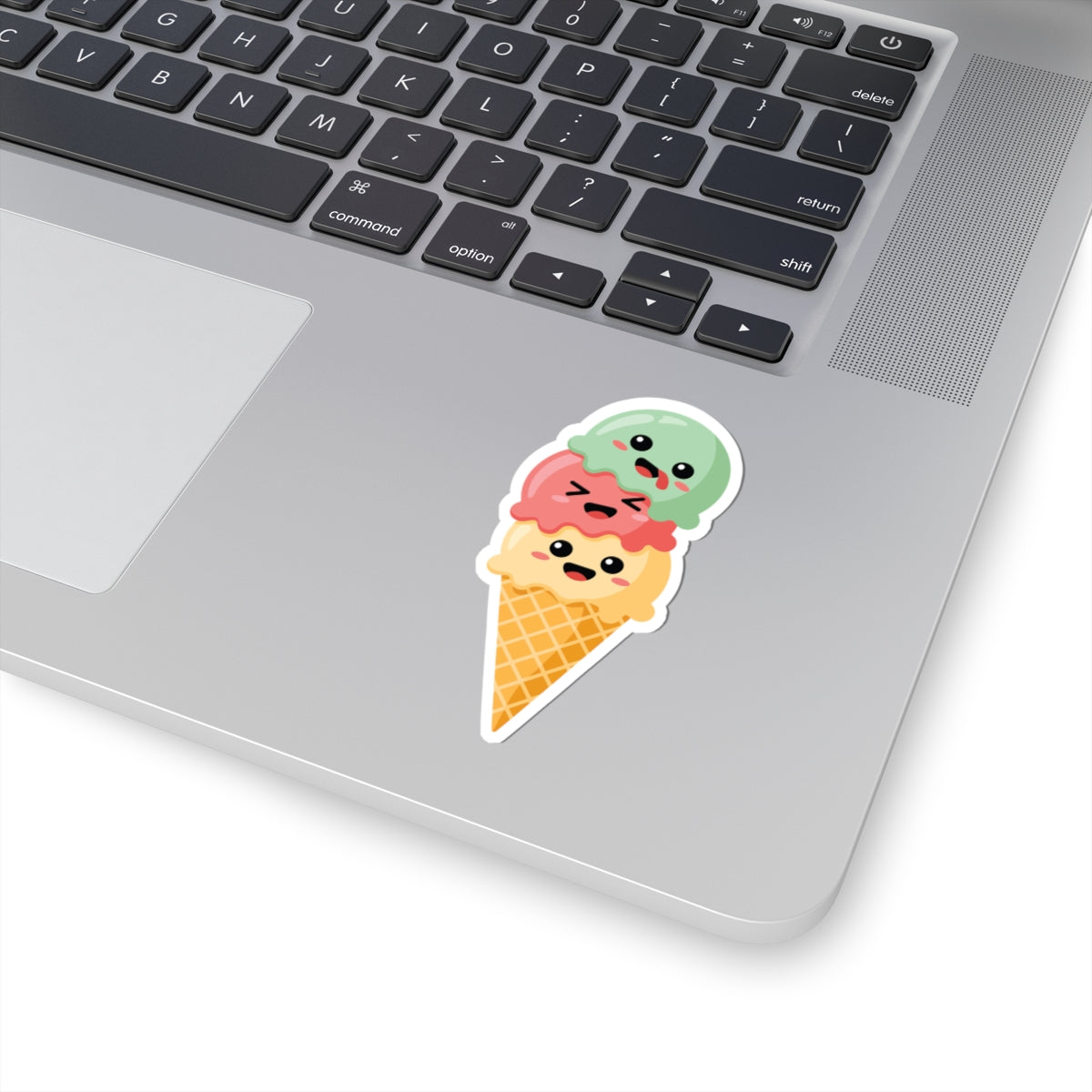 TEEZOCA smiling ice cream cone sticker pastel dessert art