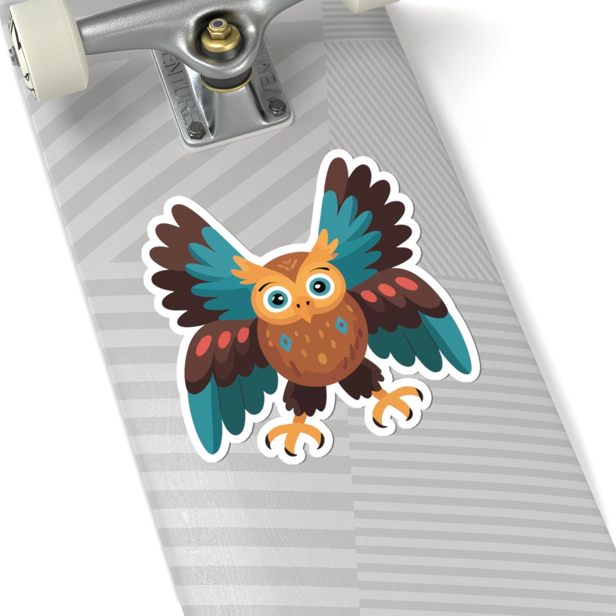 TEEZOCA cute tribal owl sticker with colorful wings
