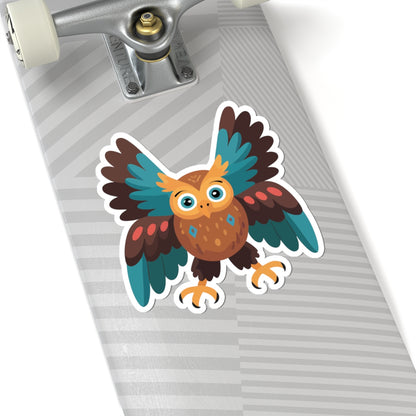 TEEZOCA cute tribal owl sticker with colorful wings