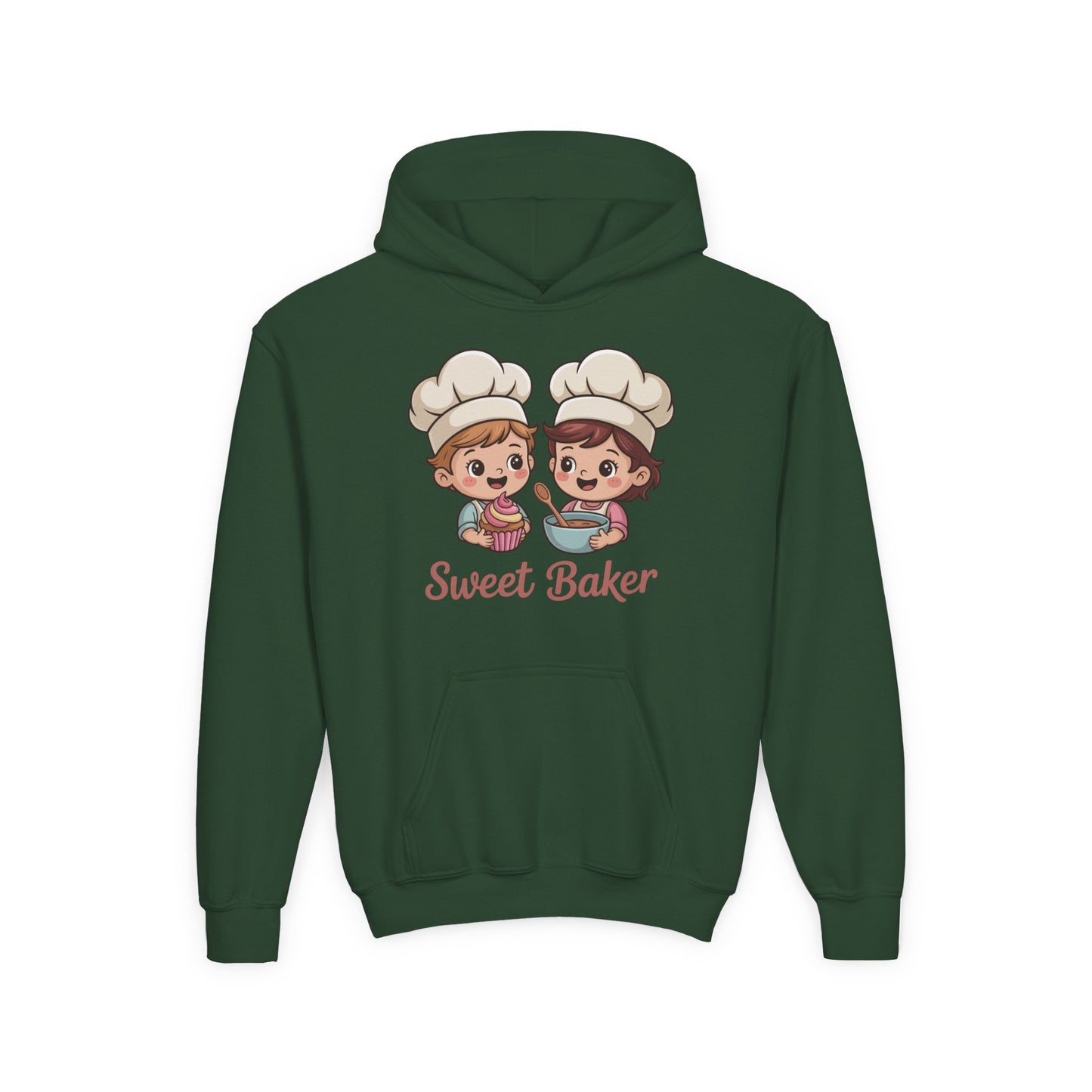 Youth Hoodie — Cute “Sweet Baker” Kids Chef Graphic Sweatshirt TEEZOCA