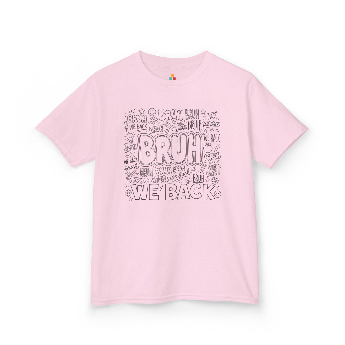 Bruh We Back Shirt for Kids — Funny Doodle Back to School Tee