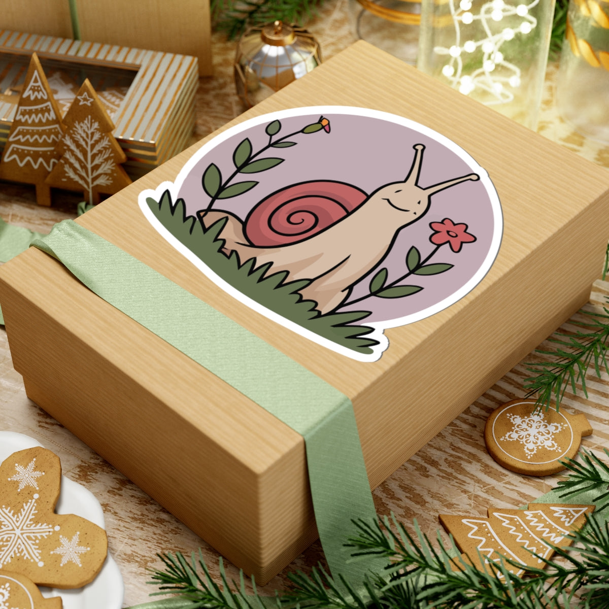 TEEZOCA kawaii snail nature art sticker