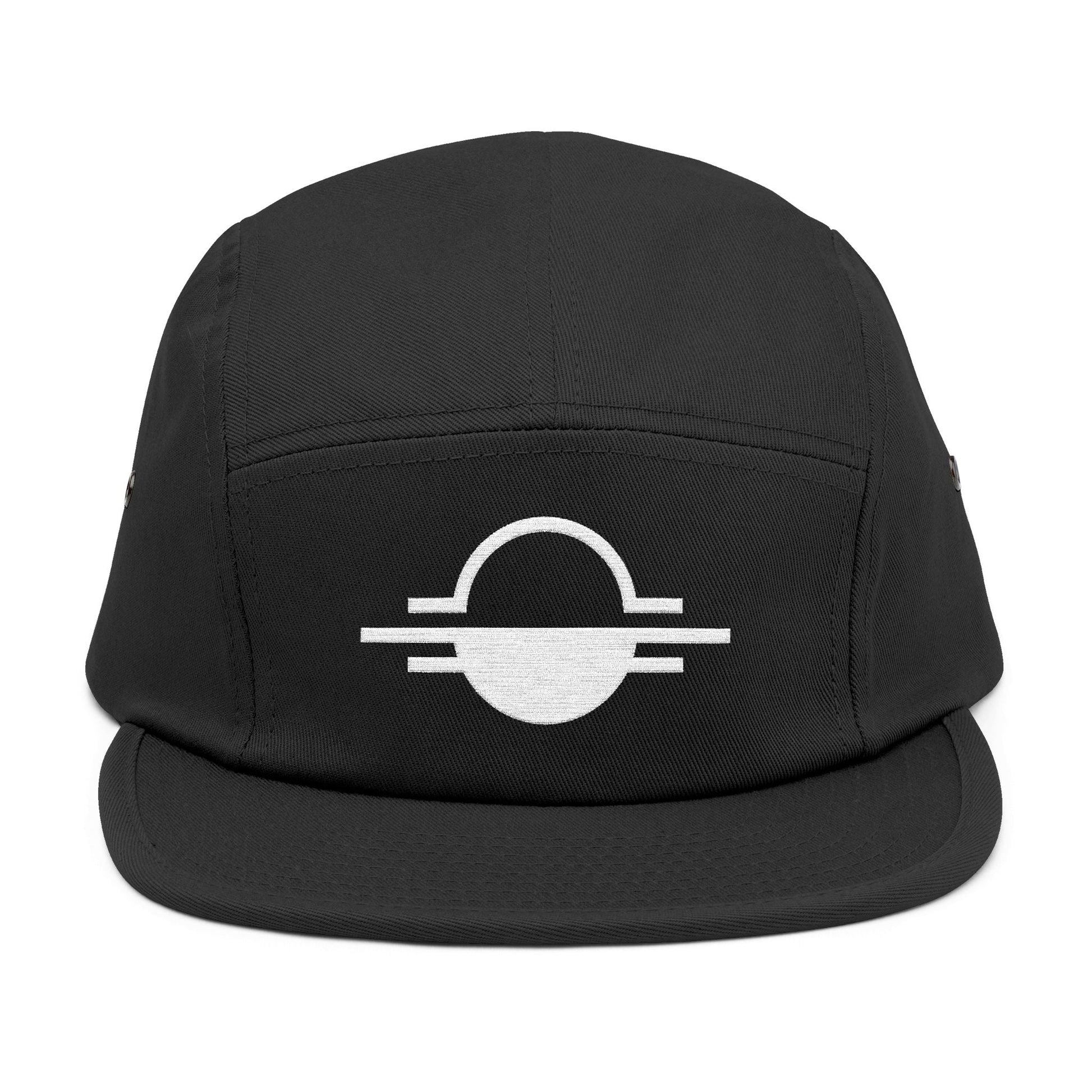 Minimal Sunrise Line Art Embroidery 5-Panel Cap TEEZOCA
