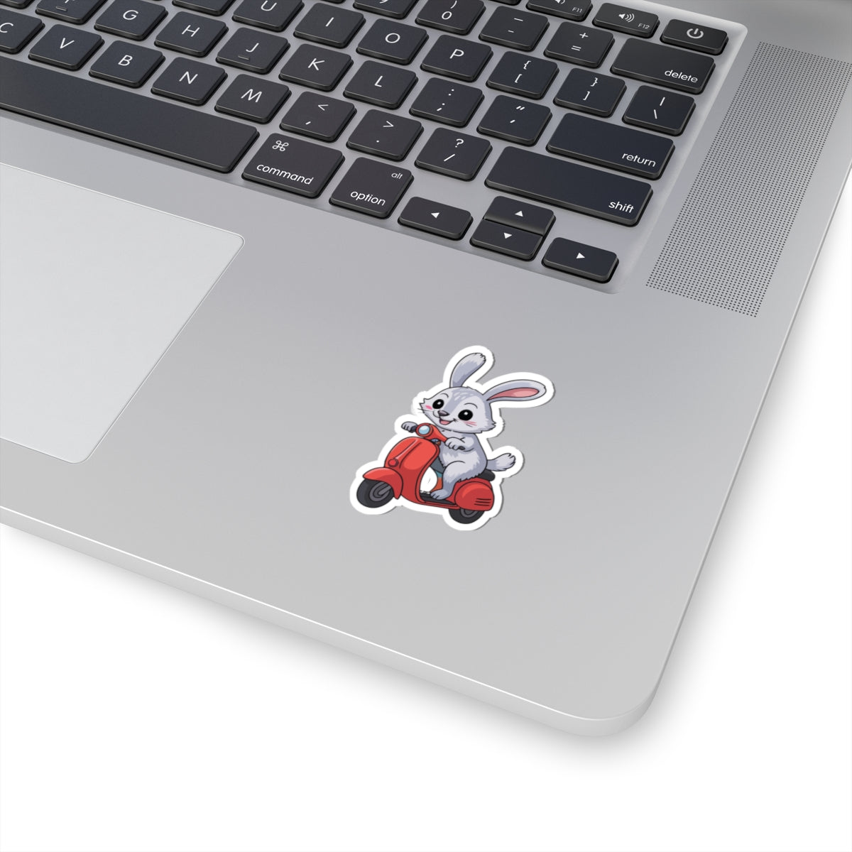 TEEZOCA cute bunny riding red scooter sticker