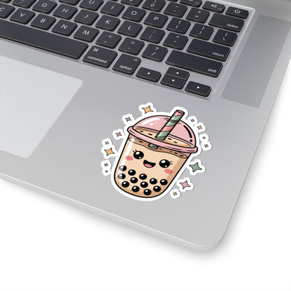 TEEZOCA kawaii boba tea cup sticker smiling bubble tea design