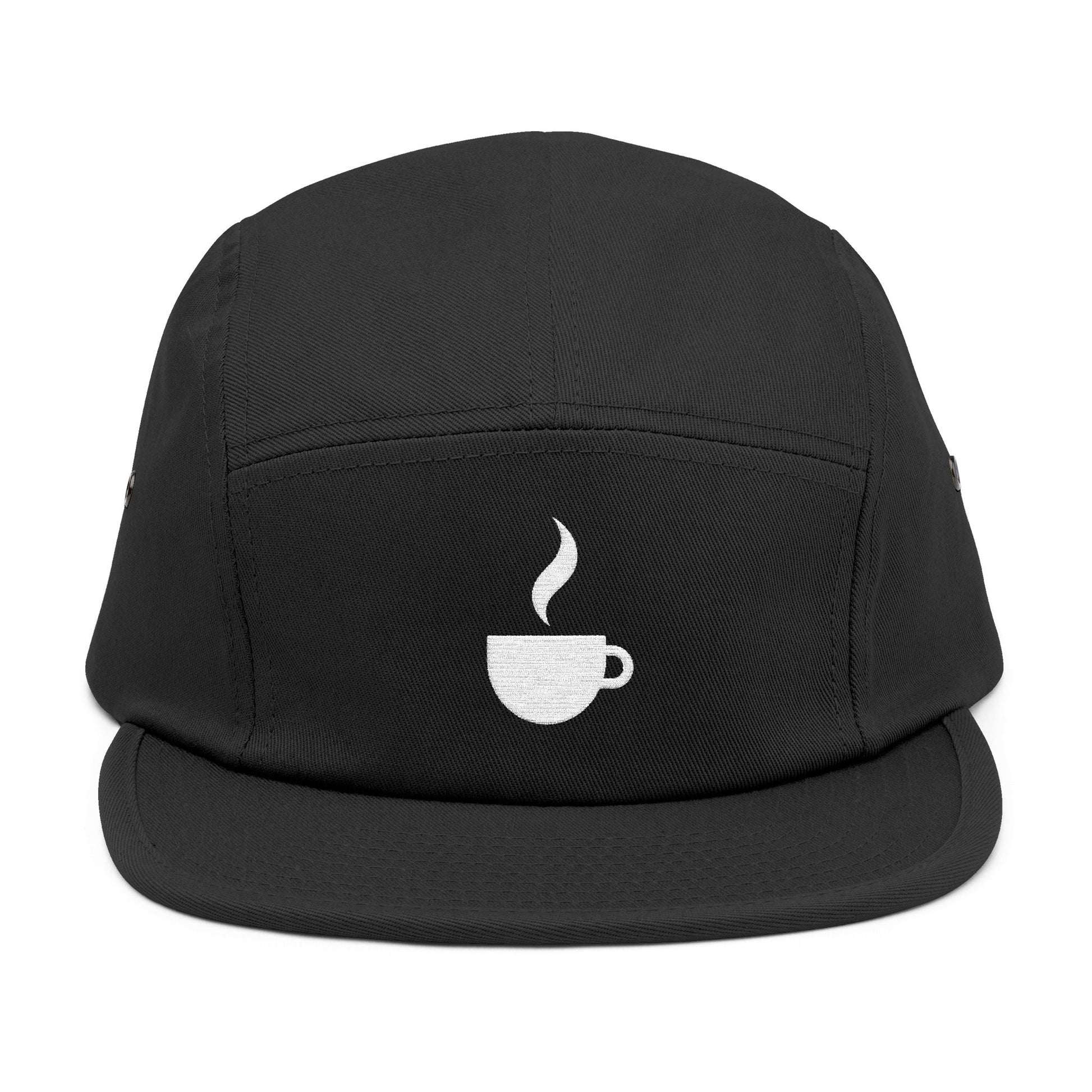 Coffee Cup Embroidered 5-Panel Cap TEEZOCA