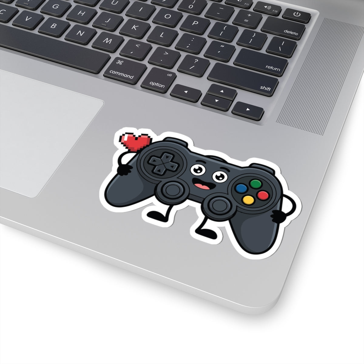 TEEZOCA cute gamer controller sticker smiling gamepad with pixel heart