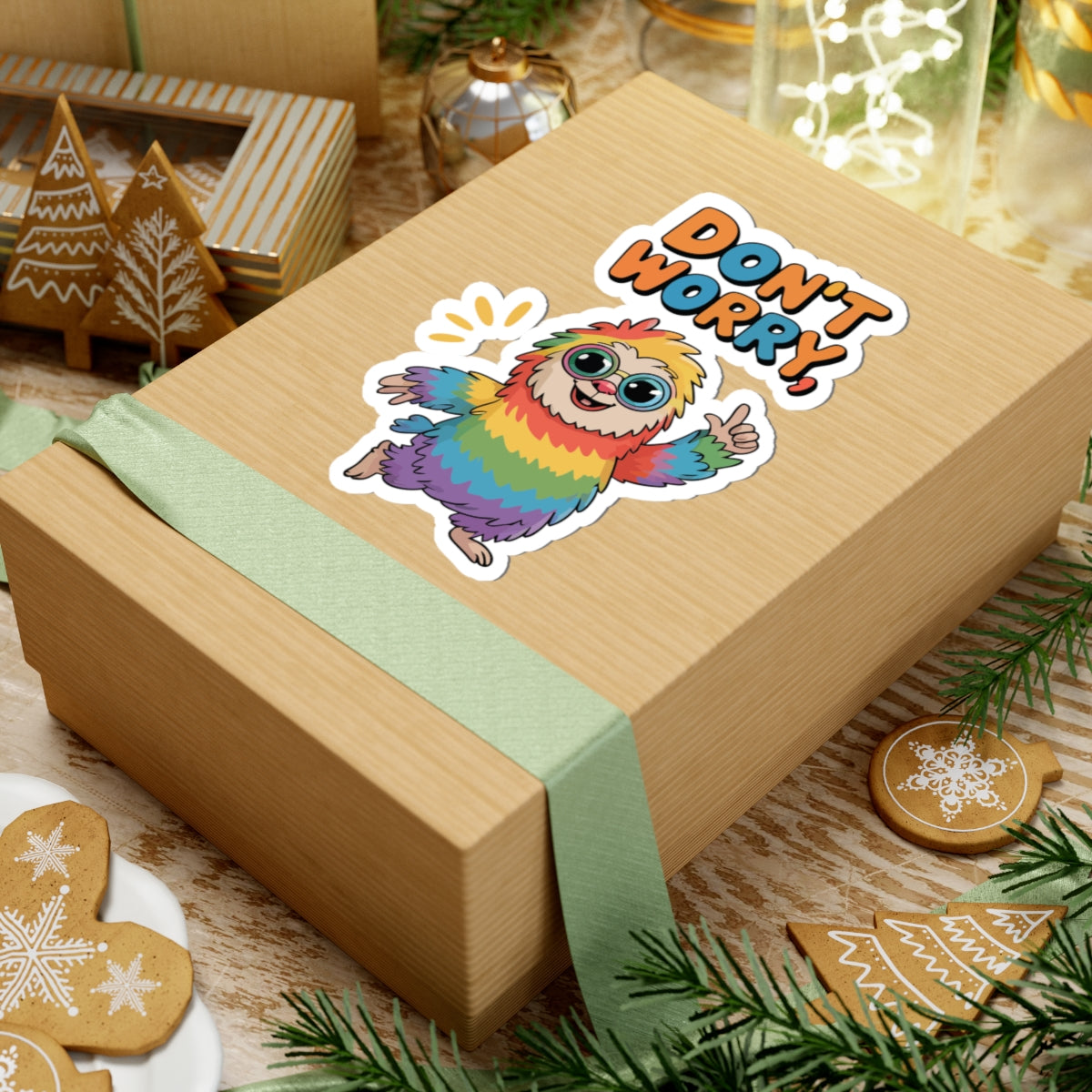 TEEZOCA funny rainbow llama character sticker playful art