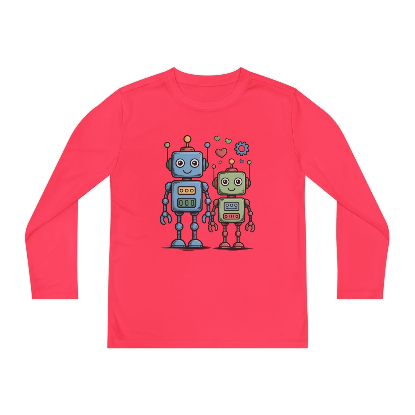 Cute Robot Friends Kids Long Sleeve T-Shirt | TEEZOCA 