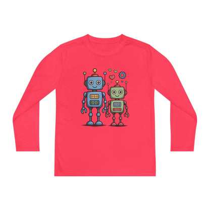 Cute Robot Friends Kids Long Sleeve T-Shirt | TEEZOCA 