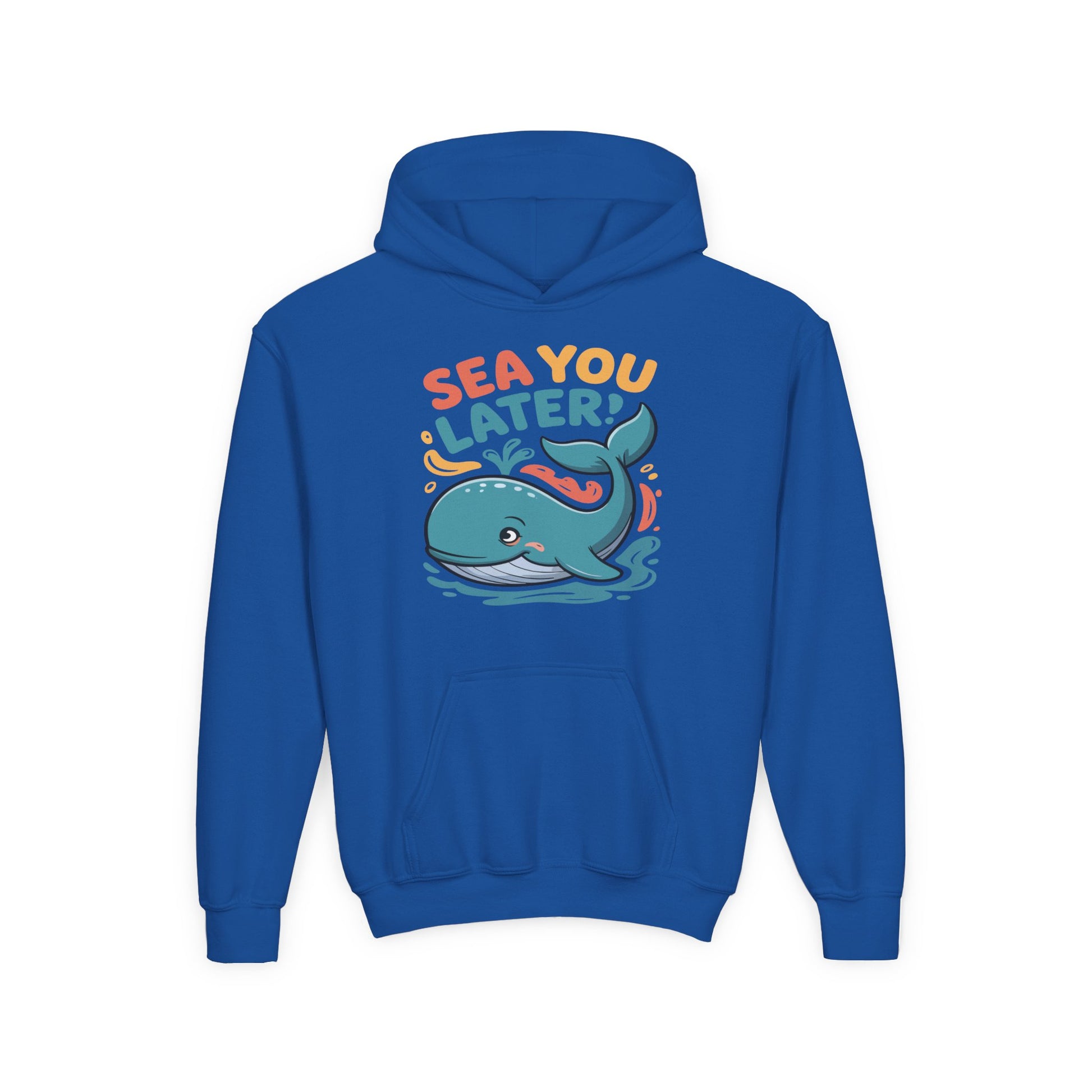Sea You Later Whale Hoodie — Cute Kids Ocean Graphic Hooded Sweatshirt TEEZOCA