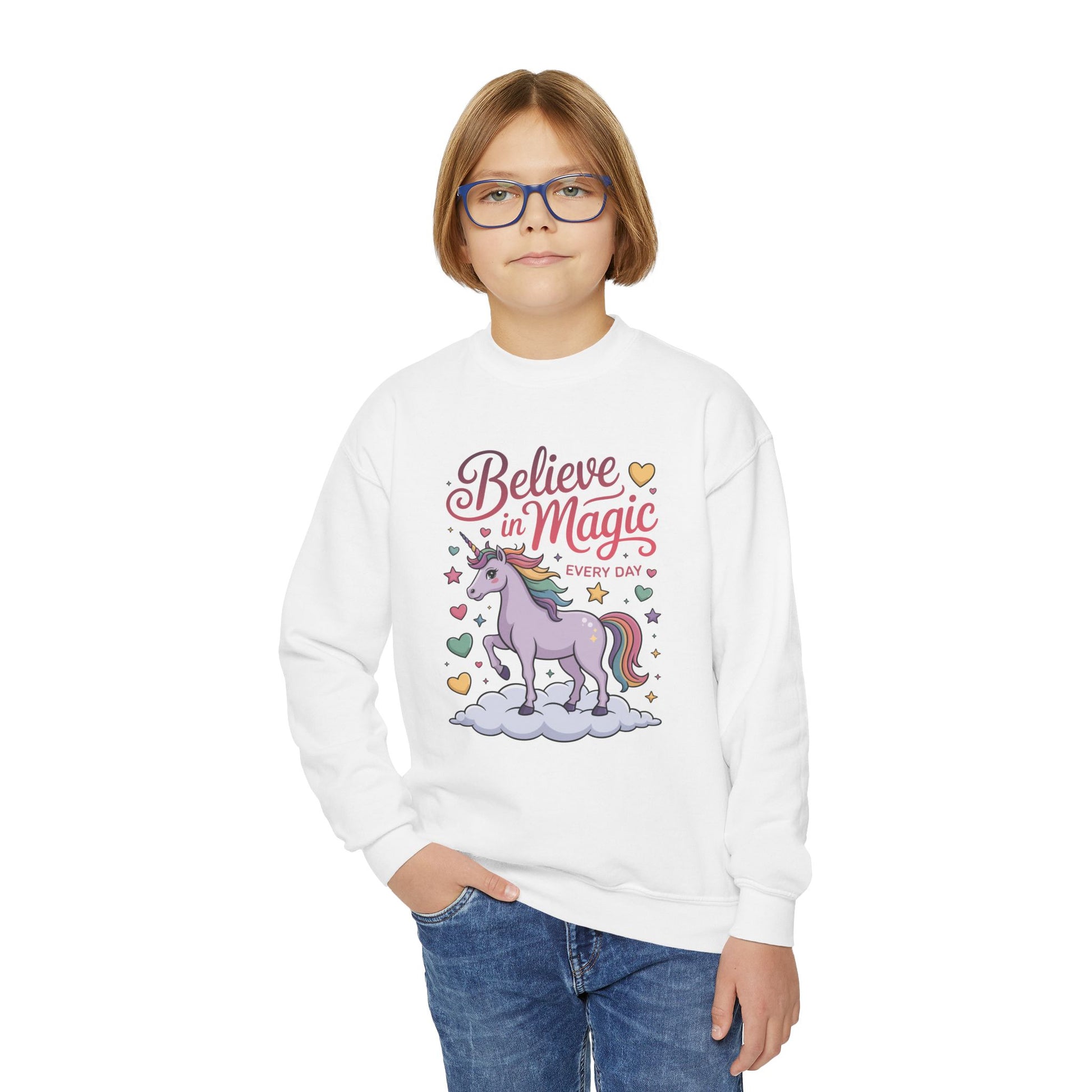 Believe in Magic Unicorn Youth Sweatshirt TEEZOCA