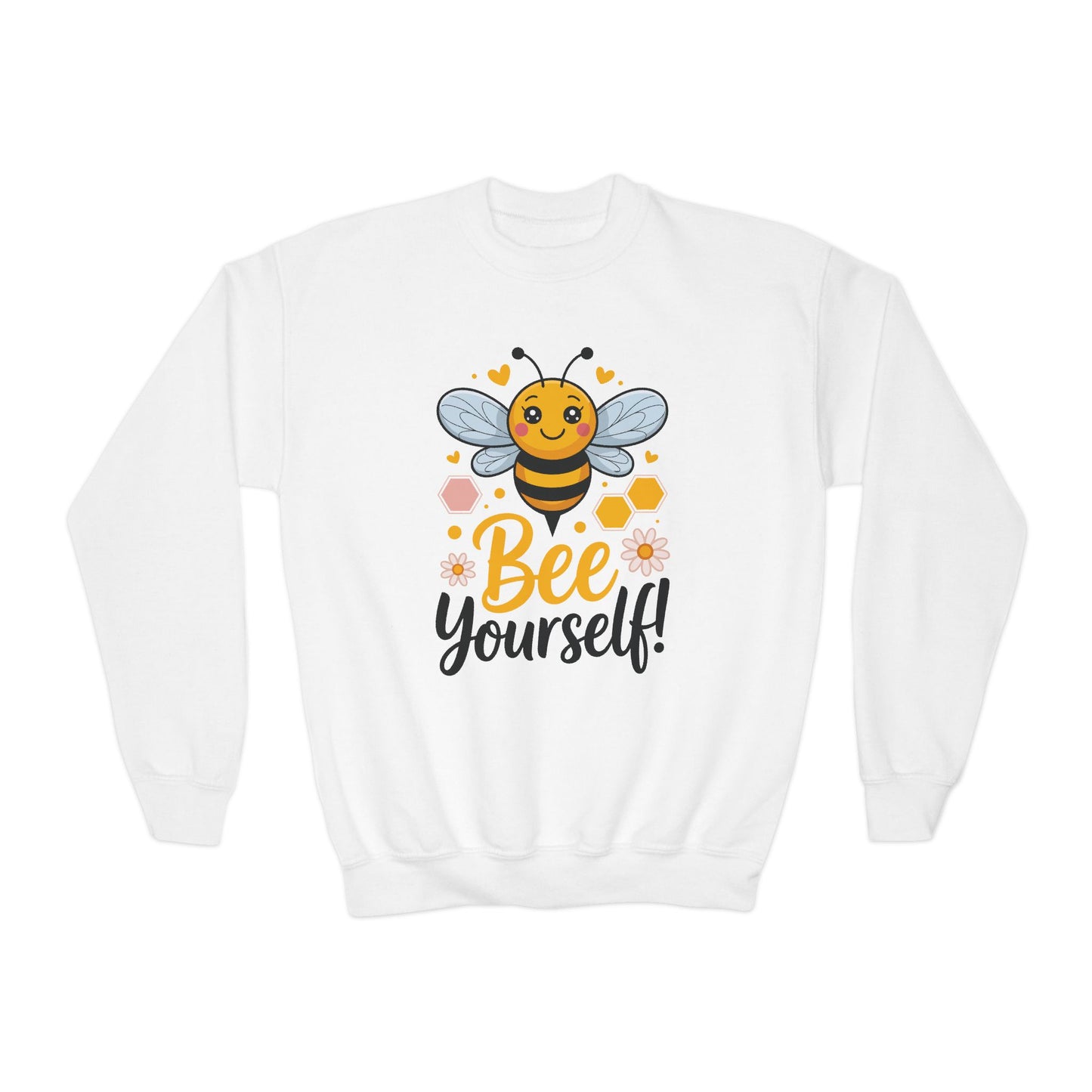Youth Bee Yourself Sweatshirt — Cute Kids Crewneck with Bee Graphic TEEZOCA