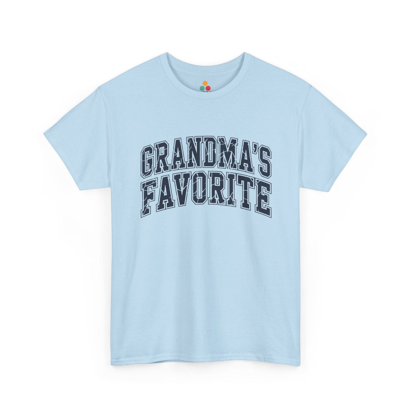 TEEZOCA light blue “Grandma’s Favorite” casual grandchild t‑shirt displayed flat.