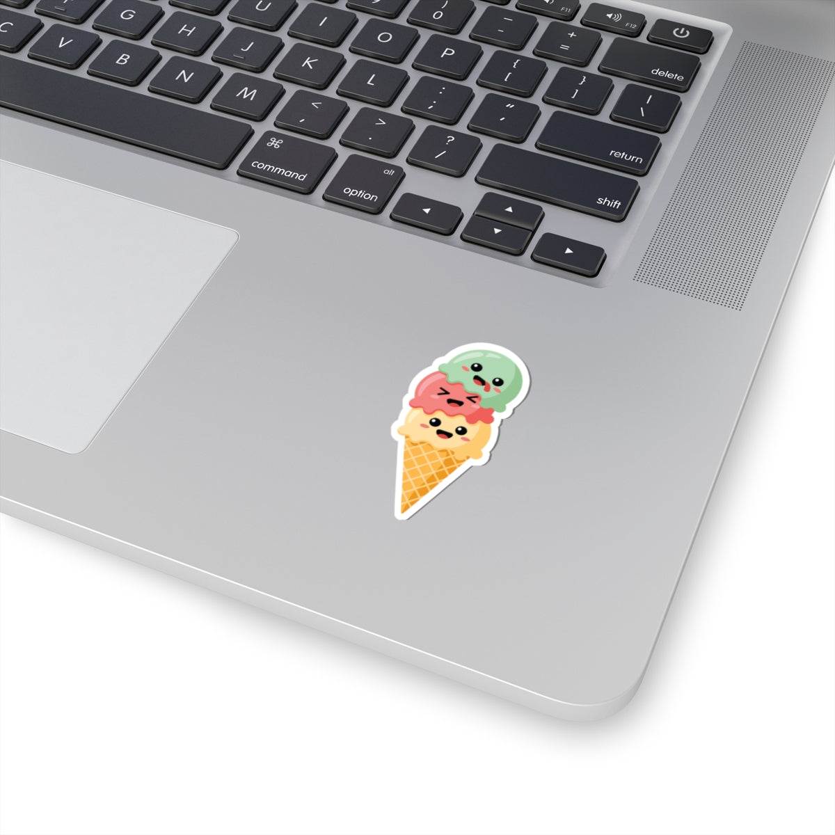TEEZOCA smiling ice cream cone sticker pastel dessert art