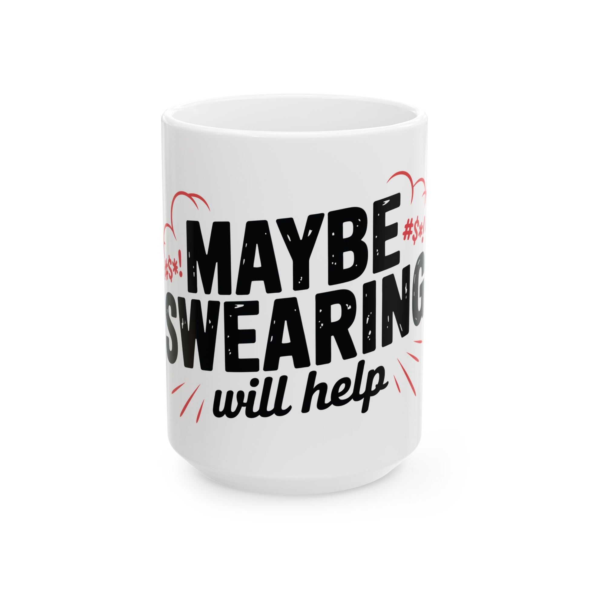 TEEZOCA maybe swearing will help funny ceramic mug