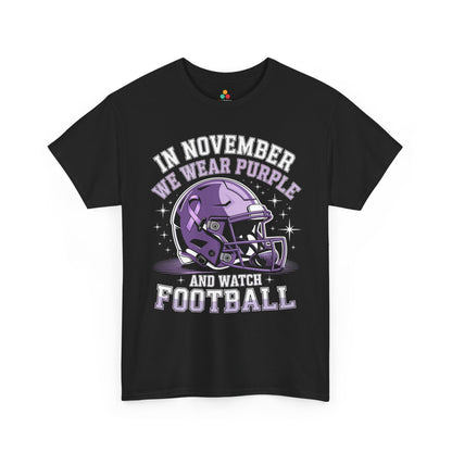 We Wear Purple Alzheimer Awareness Football Unisex T-shirt | TEEZOCA 
