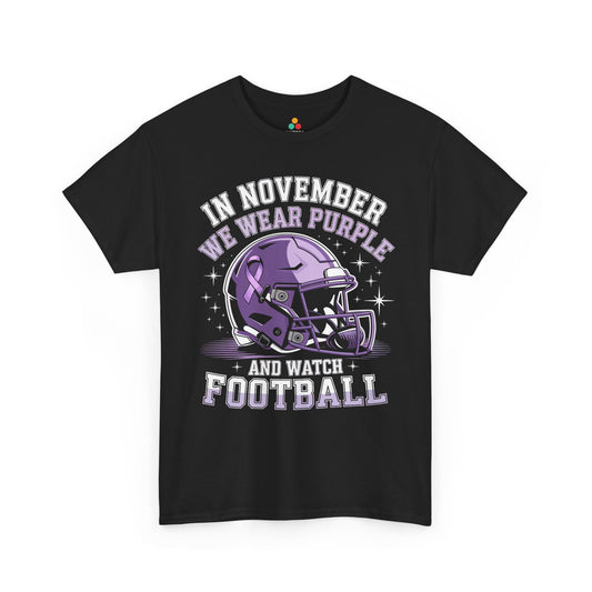 We Wear Purple Alzheimer Awareness Football Unisex T-shirt | TEEZOCA 