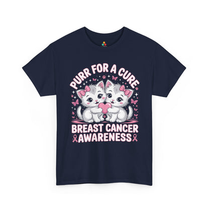 Purr for a Cure Breast Cancer Awareness Unisex T-shirt | TEEZOCA 