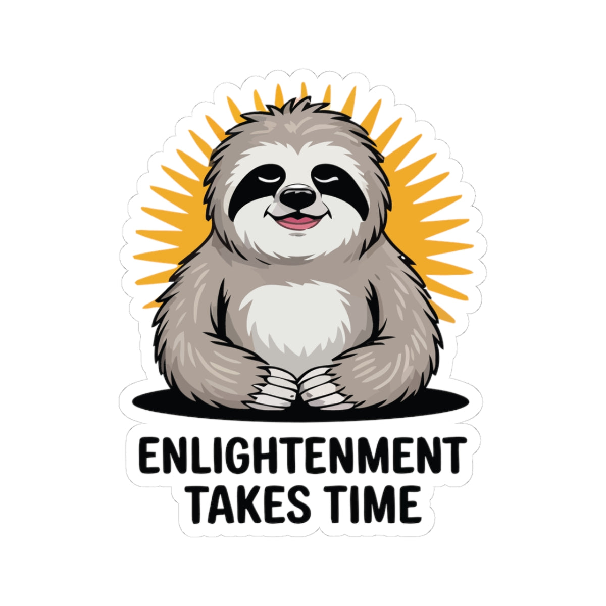 TEEZOCA enlightenment takes time sloth meditation sticker