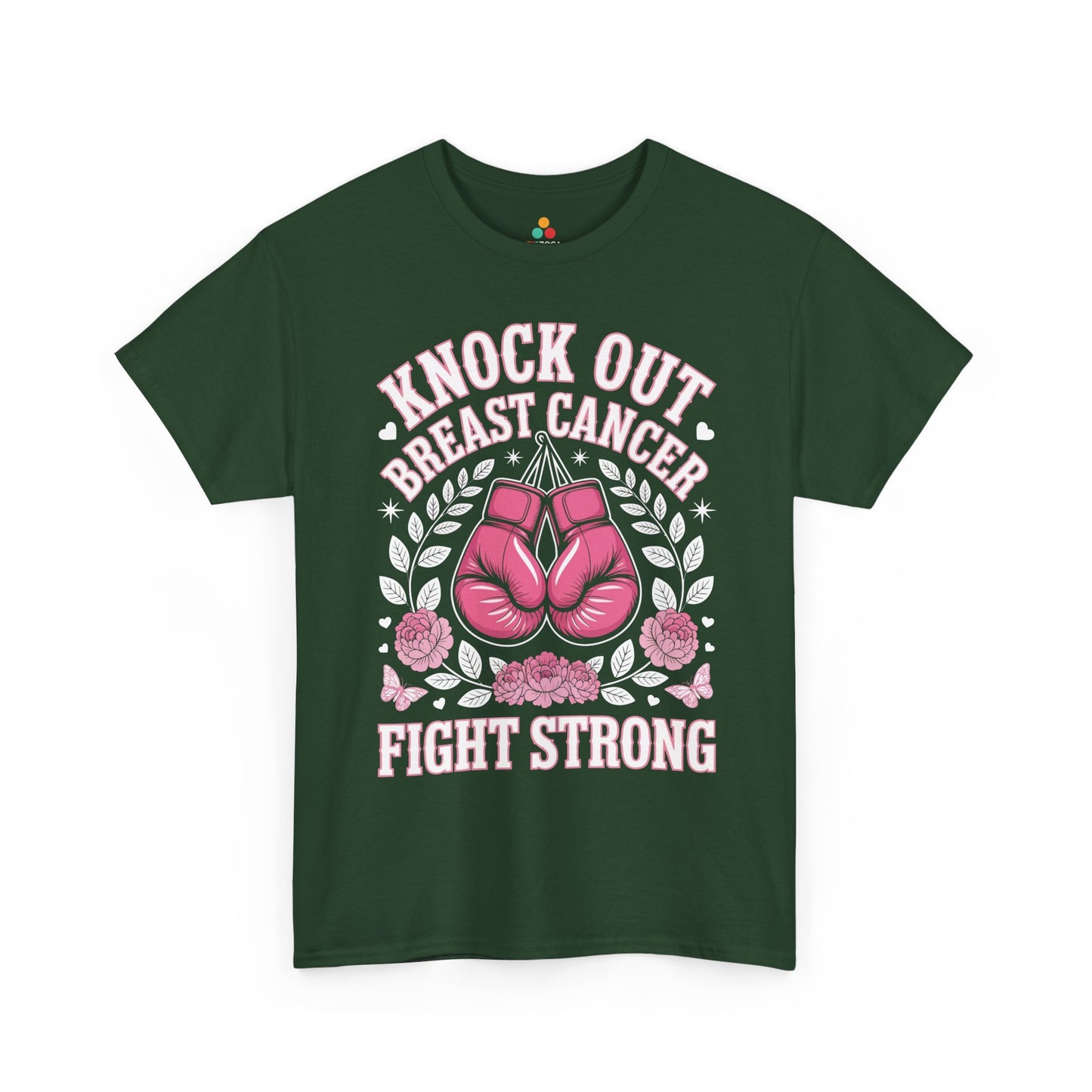 Knock Out Breast Cancer Awareness Fight Strong Pink Ribbon Unisex T-shirt | TEEZOCA 