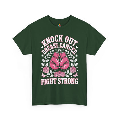Knock Out Breast Cancer Awareness Fight Strong Pink Ribbon Unisex T-shirt | TEEZOCA 