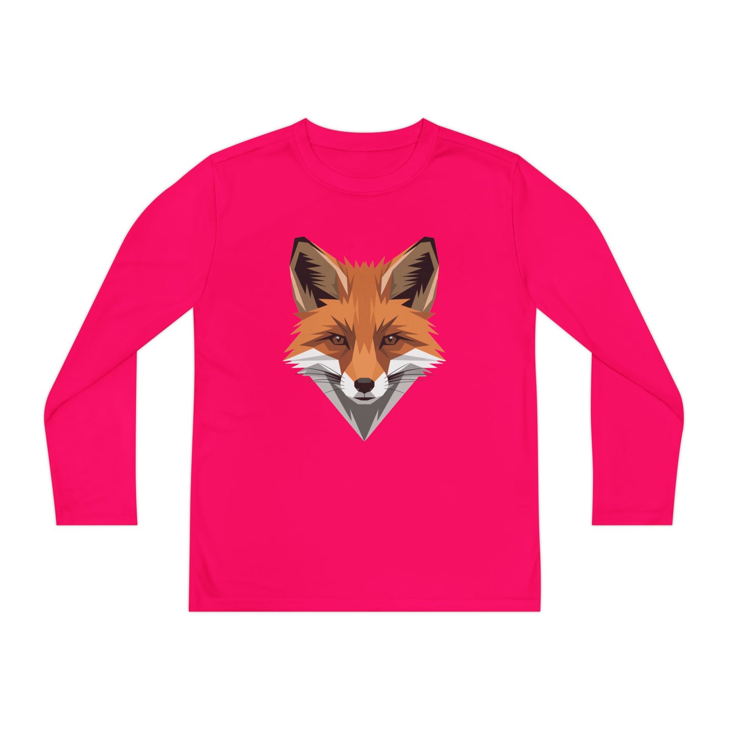 Youth Long Sleeve Tee — Geometric Fox Head Graphic TEEZOCA