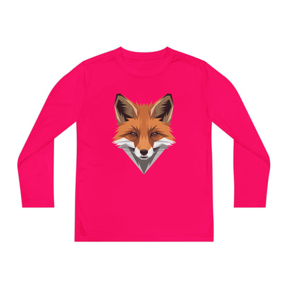 Youth Long Sleeve Tee — Geometric Fox Head Graphic TEEZOCA