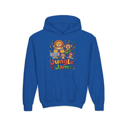Youth Jungle Jam Hoodie — Cute Musical Animal Kids Sweatshirt TEEZOCA