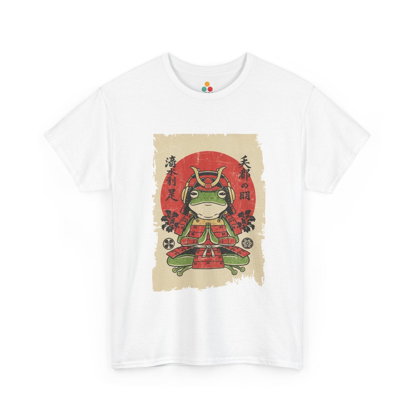Frog Samurai Meditating Vintage Japanese Ukiyo-e Graphic T-Shirt