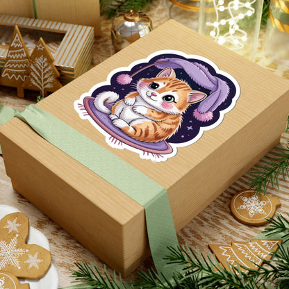 TEEZOCA cozy sleeping cat sticker for laptop planner journal and kawaii decor