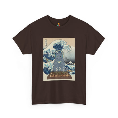 Ukiyo-e Cat Gaming Tee — Japanese Wave Vintage Poster T-Shirt | TEEZOCA 