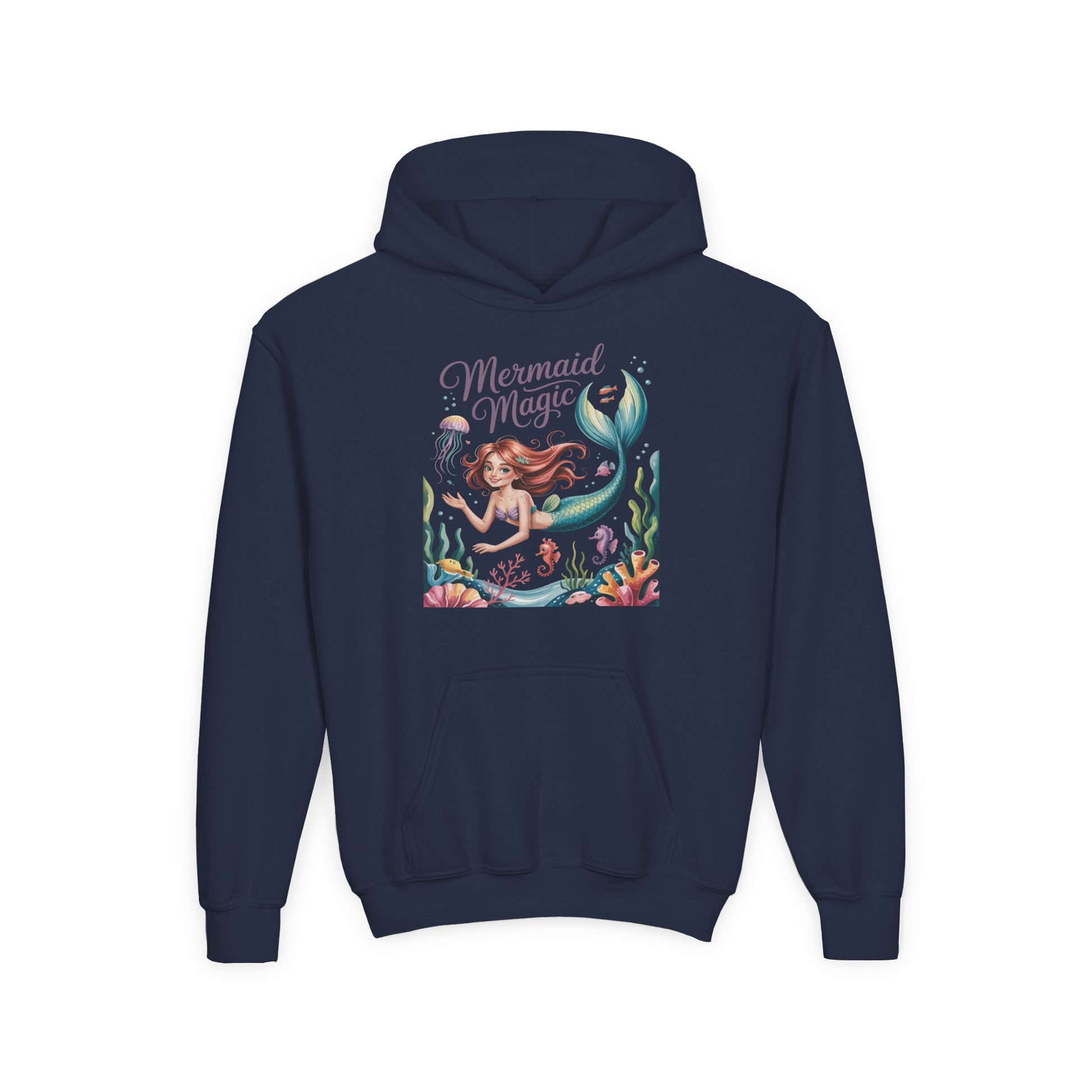 Mermaid Magic Youth Hoodie — Cute Mermaid Graphic Sweatshirt for Kids TEEZOCA
