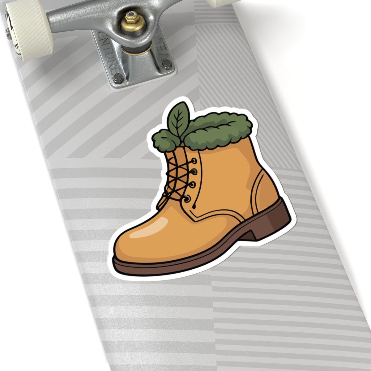 TEEZOCA cozy nature boot sticker with autumn leaves illustration