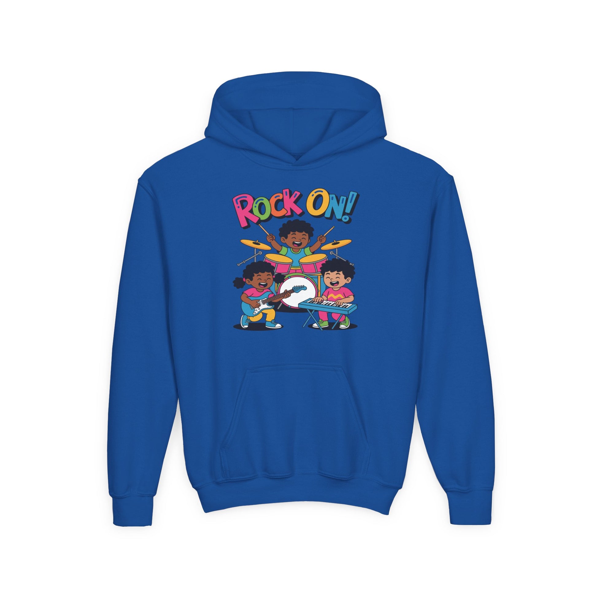 Rock On Kids Hoodie – Fun Music Band Illustration | TEEZOCA 