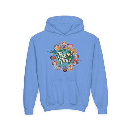 Youth Travel Time Hoodie — Kids Adventure Graphic Hoodie TEEZOCA
