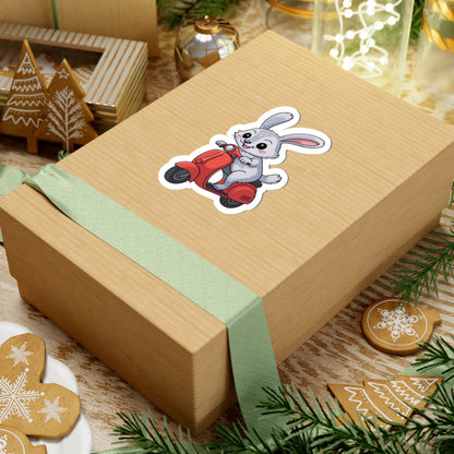 TEEZOCA cartoon rabbit scooter sticker illustration
