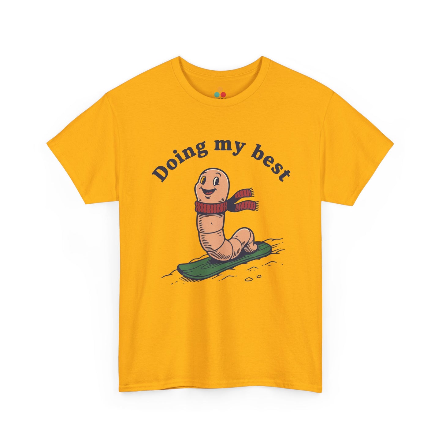 Funny Worm Snowboarding T-Shirt - "Doing My Best" Cute Winter Graphic Tee | TEEZOCA 