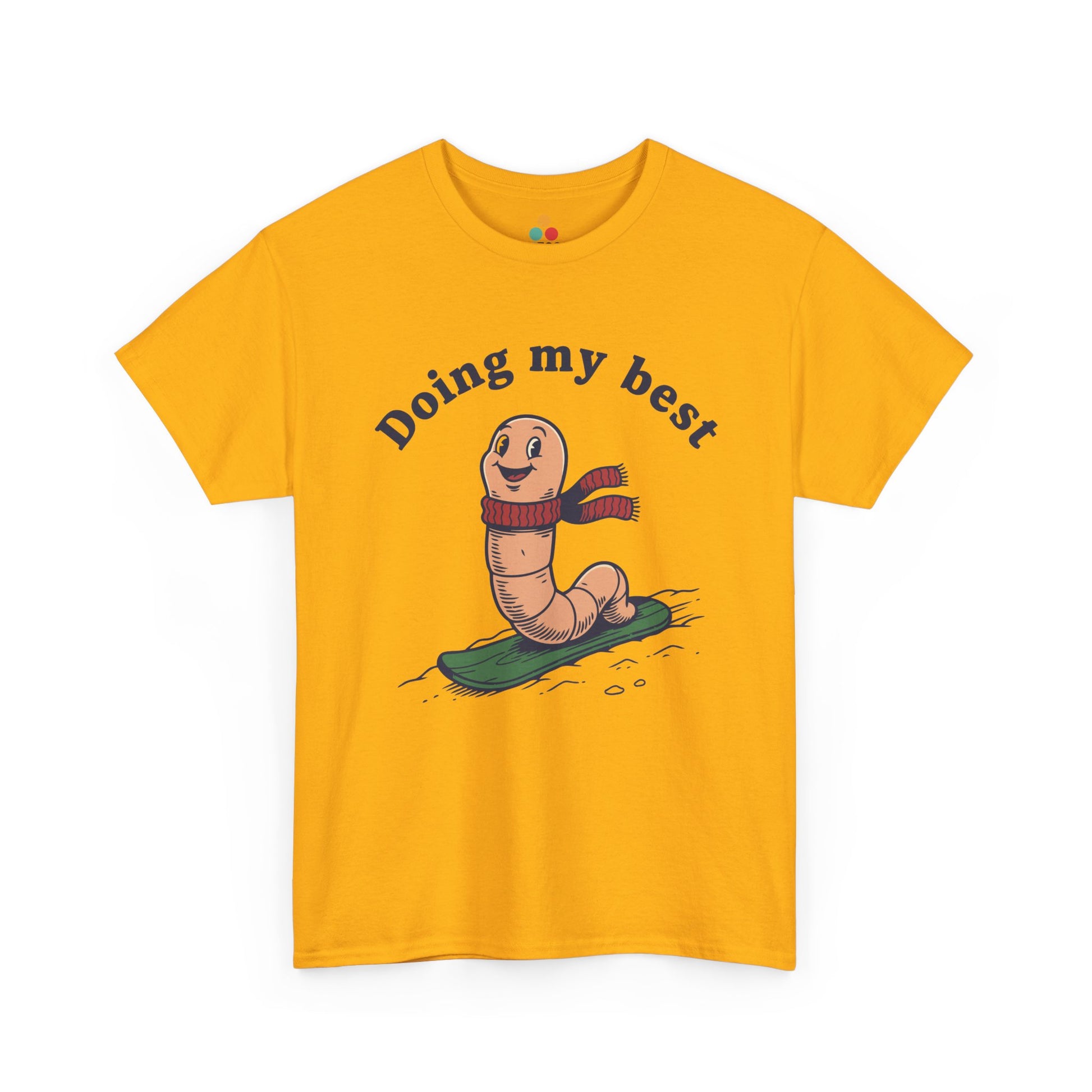 Funny Worm Snowboarding T-Shirt - "Doing My Best" Cute Winter Graphic Tee | TEEZOCA 