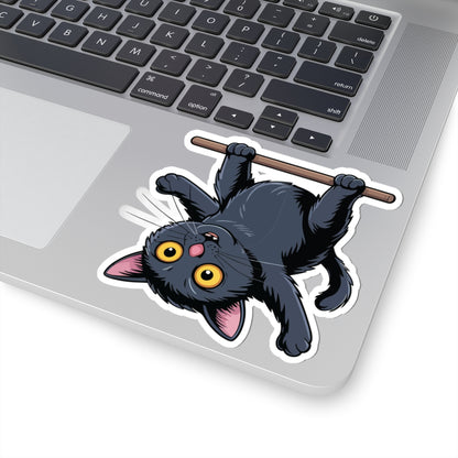 TEEZOCA funny hanging cat cartoon sticker