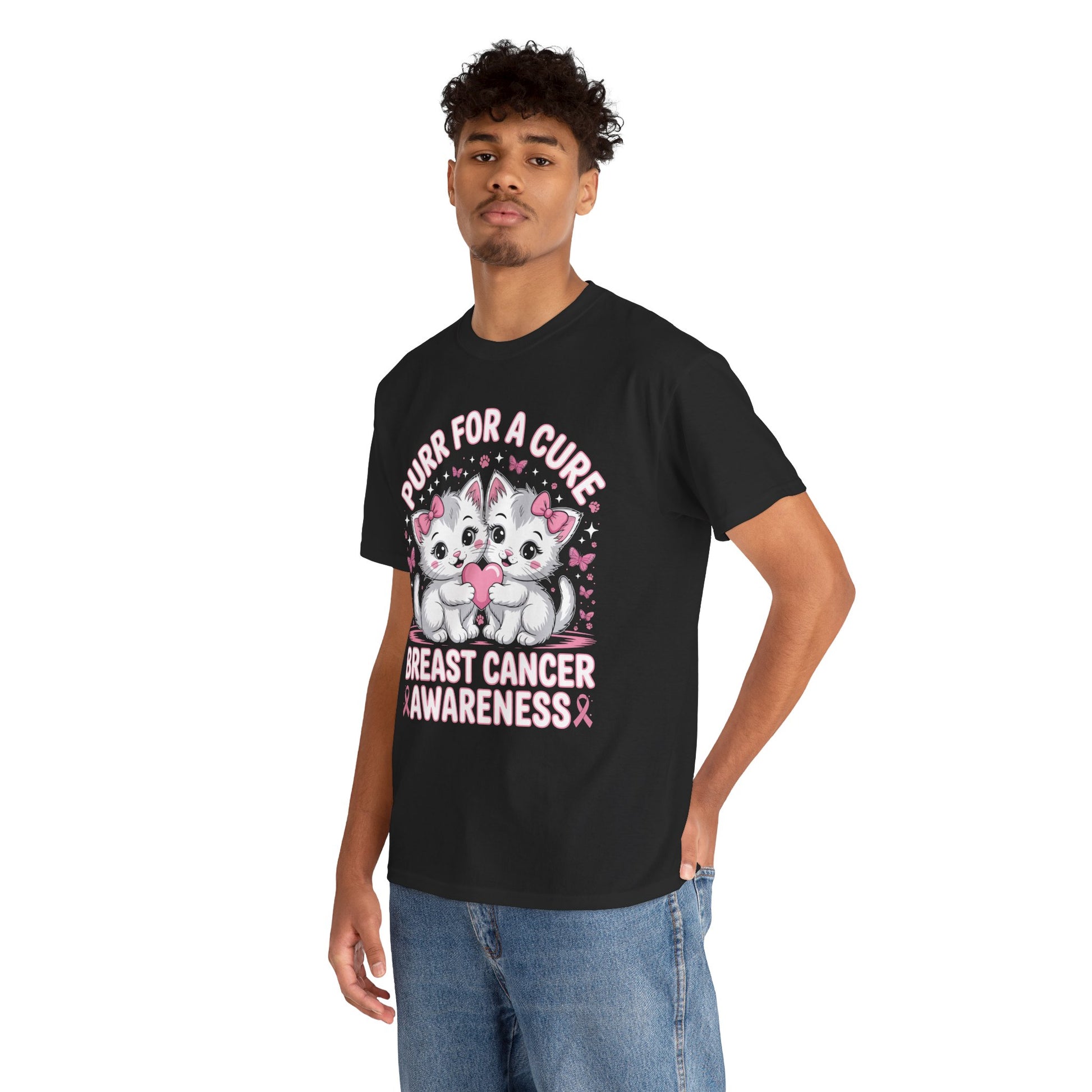 Purr for a Cure Breast Cancer Awareness Unisex T-shirt | TEEZOCA 