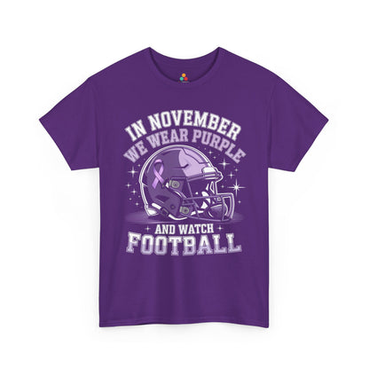 We Wear Purple Alzheimer Awareness Football Unisex T-shirt | TEEZOCA 
