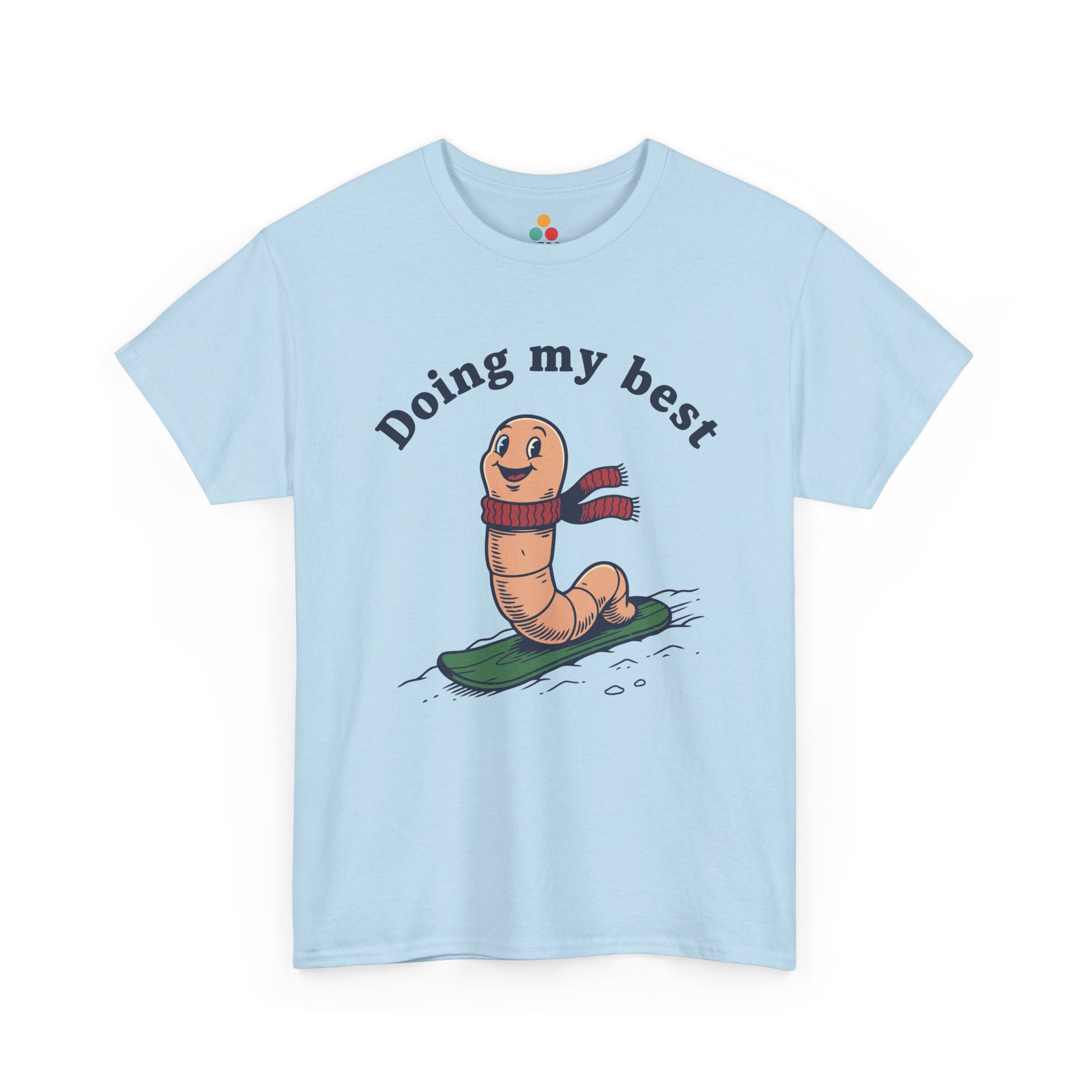 Funny Worm Snowboarding T-Shirt - "Doing My Best" Cute Winter Graphic Tee | TEEZOCA 