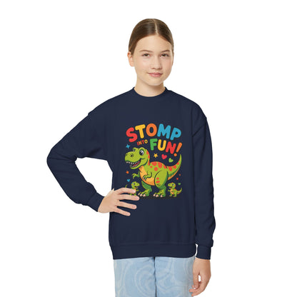 Stomp Fun! Kids Dinosaur Crewneck Sweatshirt TEEZOCA