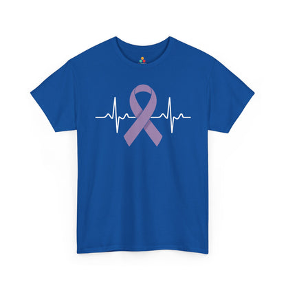 Alzheimer Awareness Purple Ribbon Unisex T-shirt Support Tee | TEEZOCA 