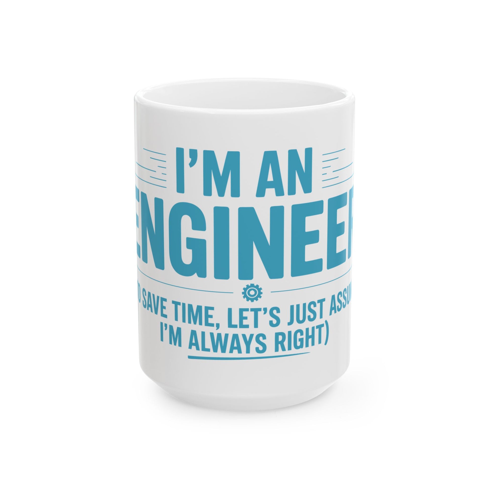 TEEZOCA mug featuring the I’m an Engineer design with bold technical typography