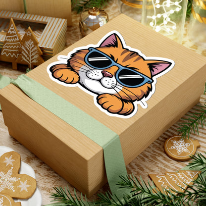TEEZOCA cartoon cat wearing sunglasses sticker
